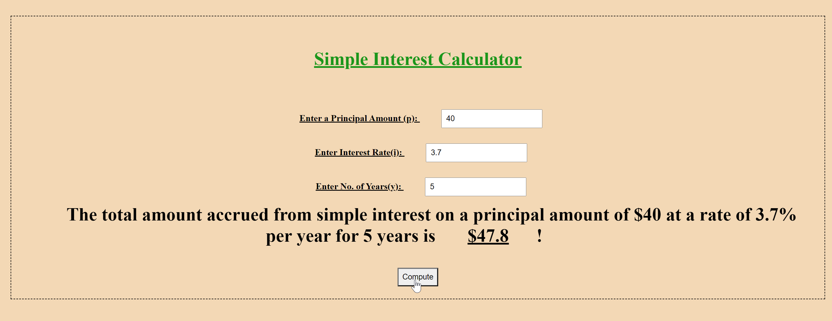 Simple Interest Calculator Image