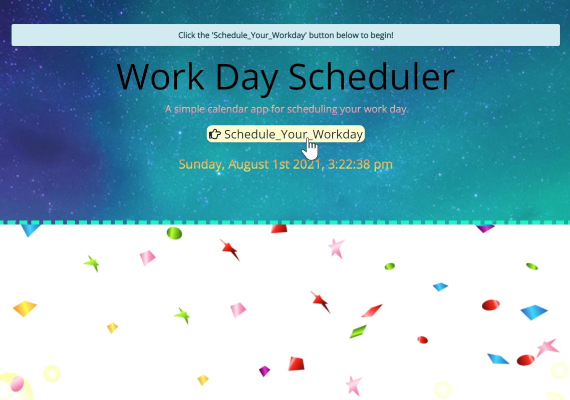 Workday Scheduler Landing Page Image